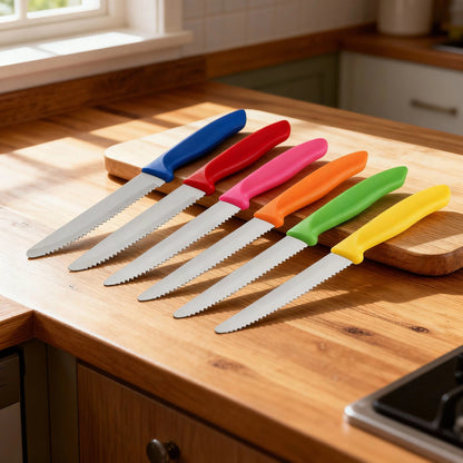 6pcs Colorful Steak Knives Set