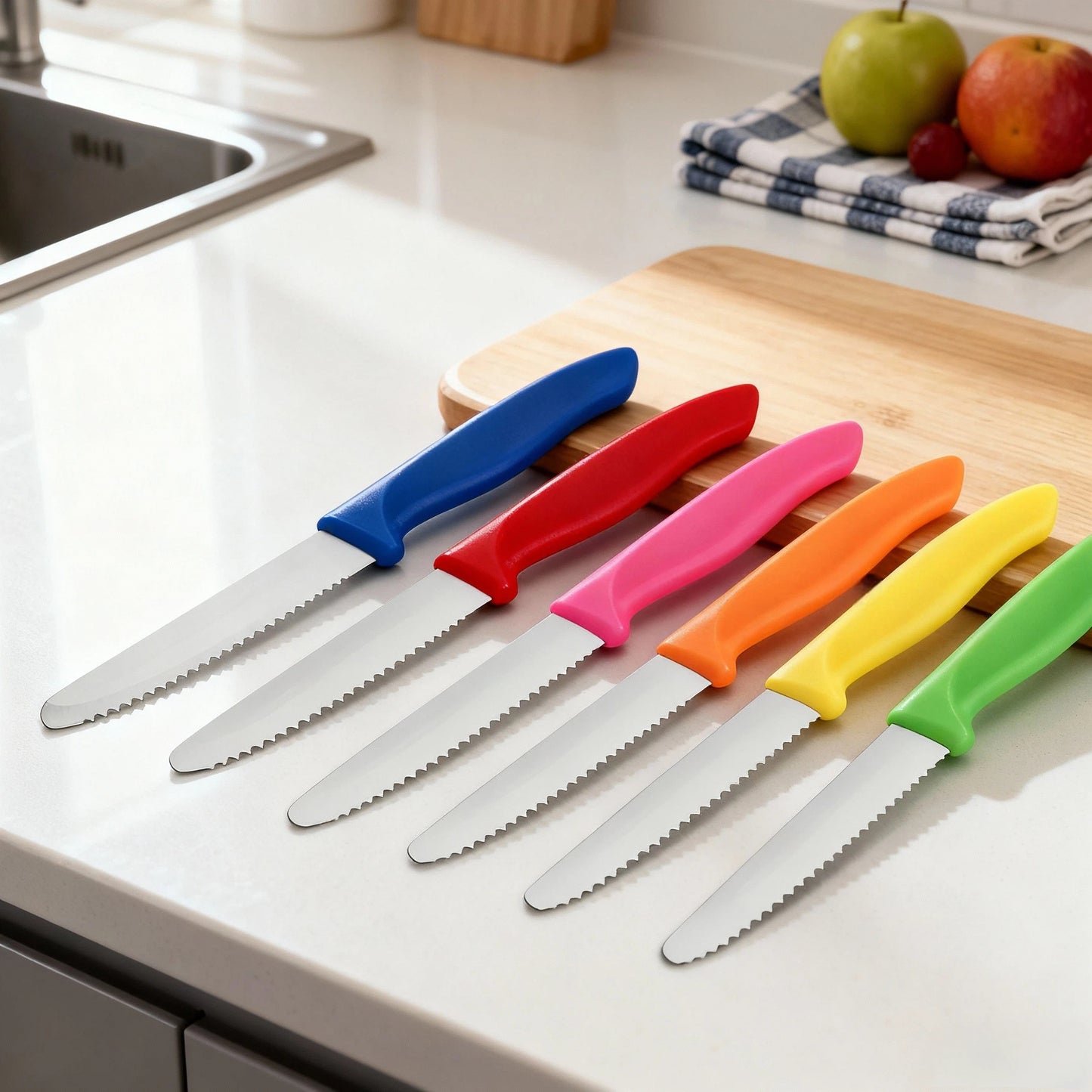 6pcs Colorful Steak Knives Set