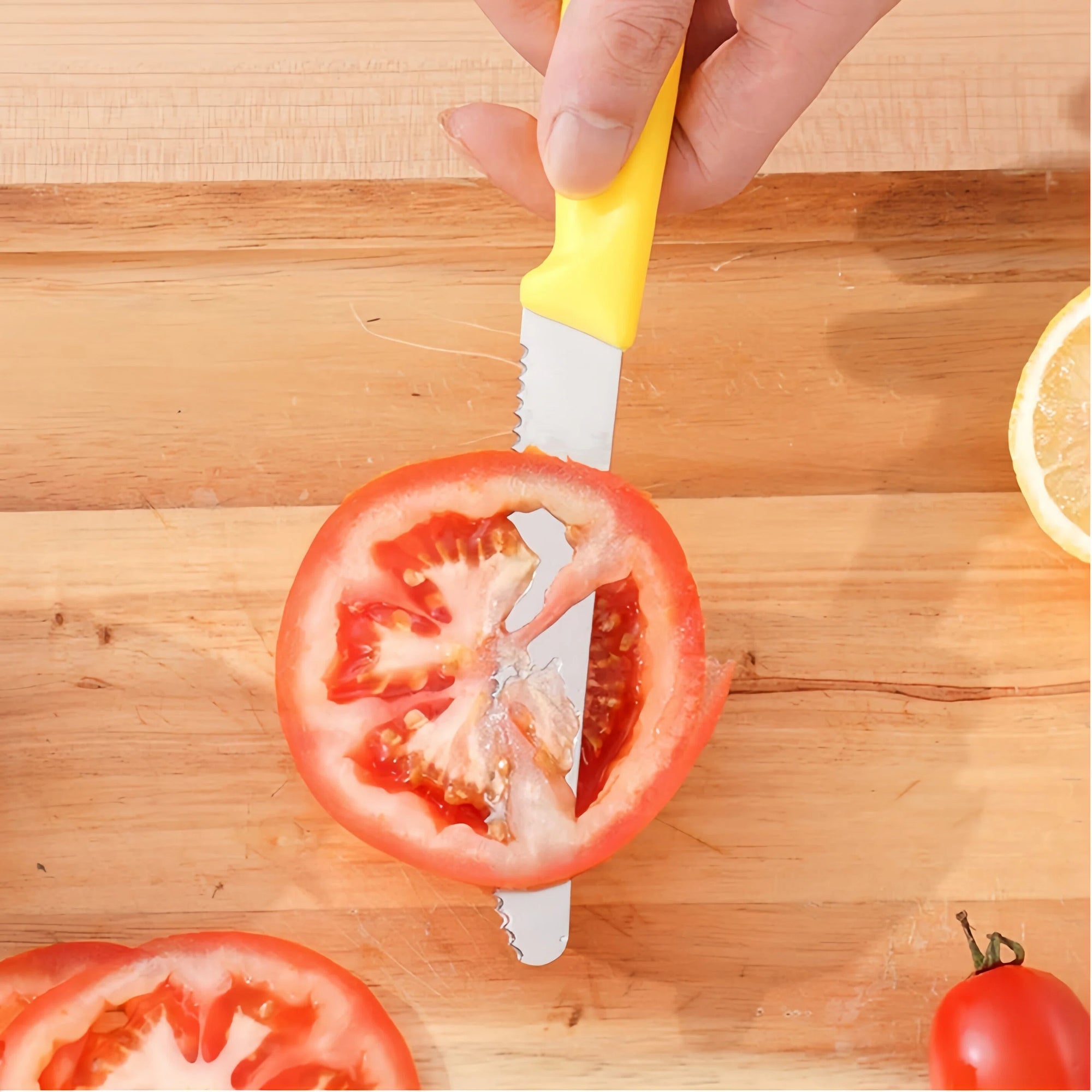 6pcs Colorful Steak Knives Set, Rust-Resistant Dishwasher Safe, 420 Stainless Steel with Serrated Edge, Dishwasher Safe, for Meat Fruit Vegetable Cheese Slicing, Black Friday Christmas Gifts