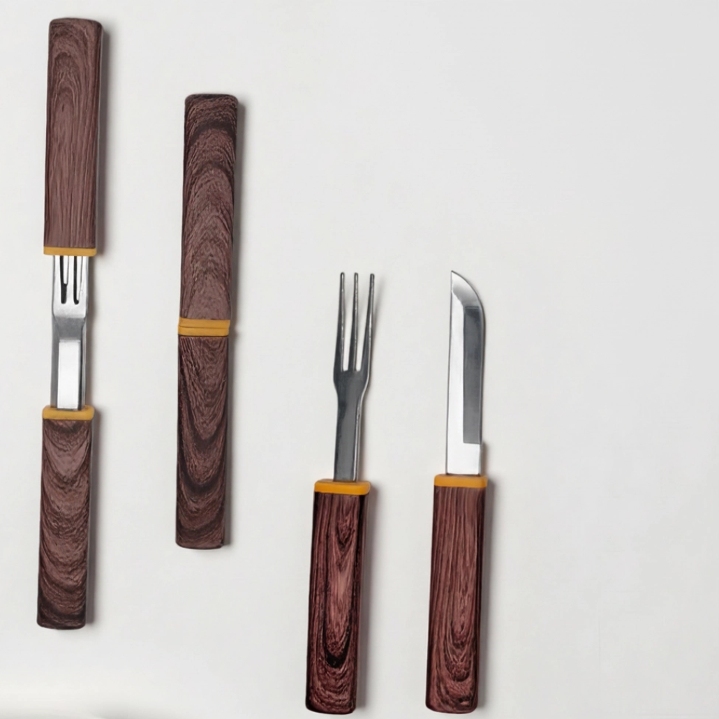 Knife & Fork Combo 2-in-1 Set | Portable Cutlery Camping Utensils Set