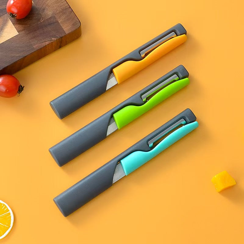 Portable 2-in-1 Paring Knife & Vegetable Peeler