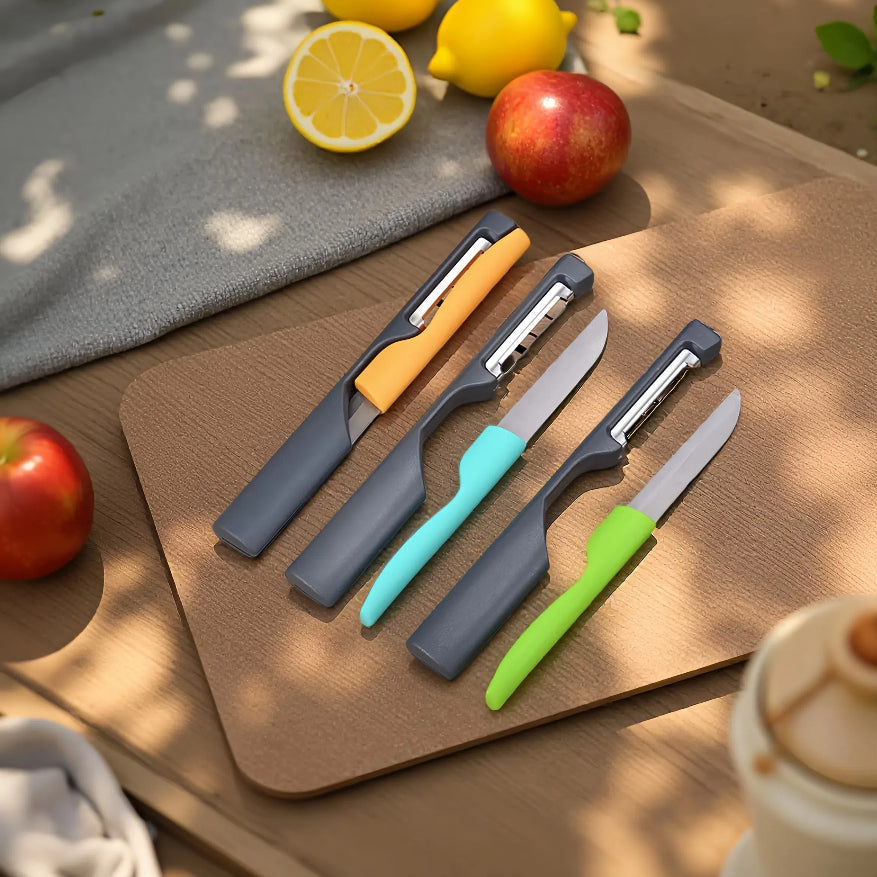 Portable 2-in-1 Paring Knife & Vegetable Peeler
