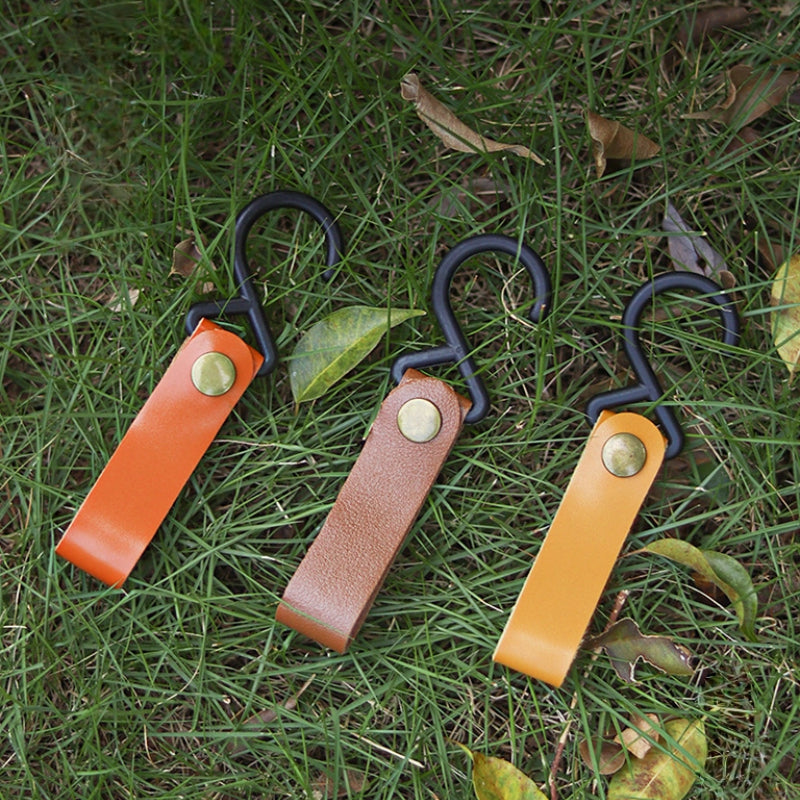 Rustic PU Leather Camping & Utility Hooks (Set of 3)
