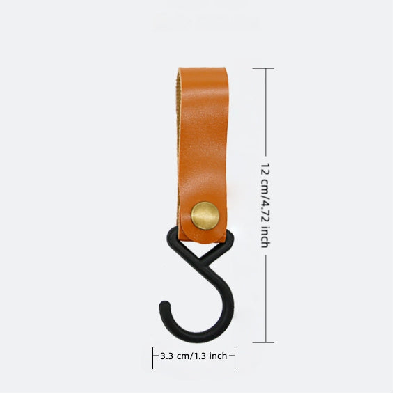 Rustic PU Leather Camping & Utility Hooks (Set of 3)