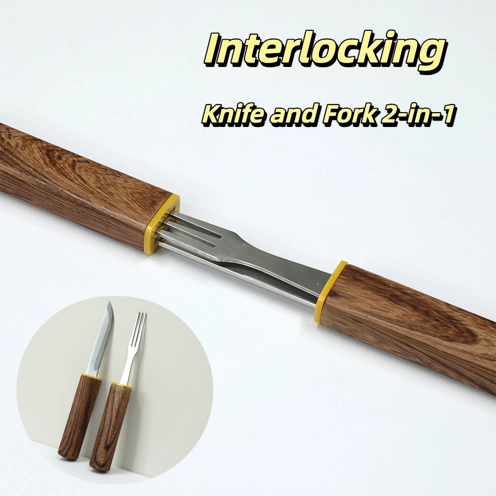 OesenX Interlocking Knife & Fork Set  2-in-1
