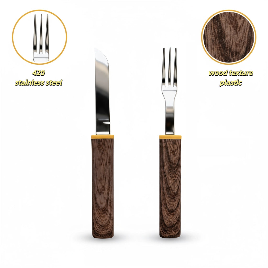 Knife & Fork Combo 2-in-1 Set | Portable Cutlery Camping Utensils Set