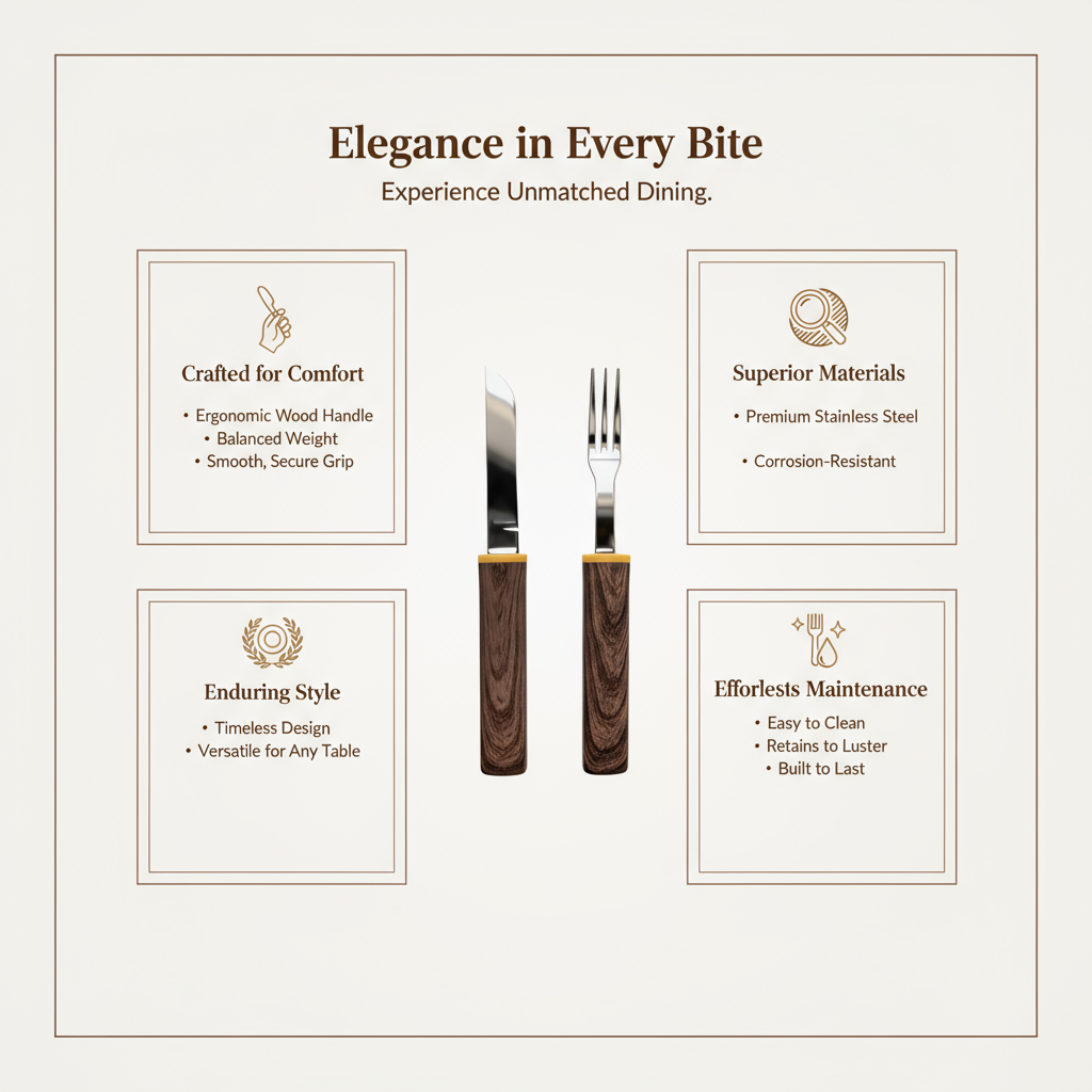 Knife & Fork Combo 2-in-1 Set | Portable Cutlery Camping Utensils Set