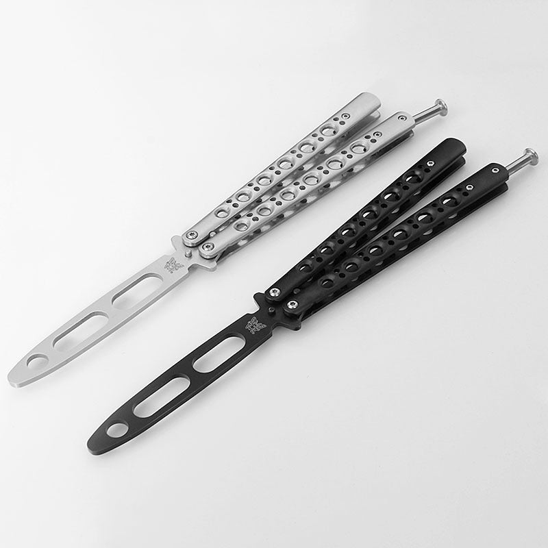 Unsharpened Balisong Butterfly Knife – Stainless Steel Balisong Trainer, Practice Flip Knife for Training & Camping