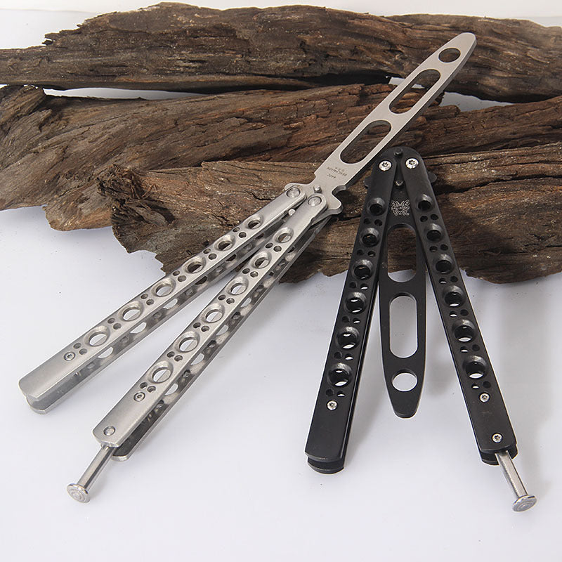 Unsharpened Balisong Butterfly Knife – Stainless Steel Balisong Trainer, Practice Flip Knife for Training & Camping