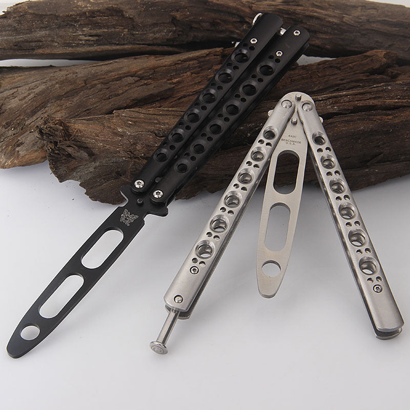 Unsharpened Balisong Butterfly Knife – Stainless Steel Balisong Trainer, Practice Flip Knife for Training & Camping
