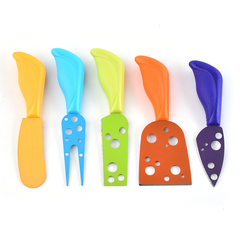 Colorful 5-Piece Whimsical Cheese Knife Set