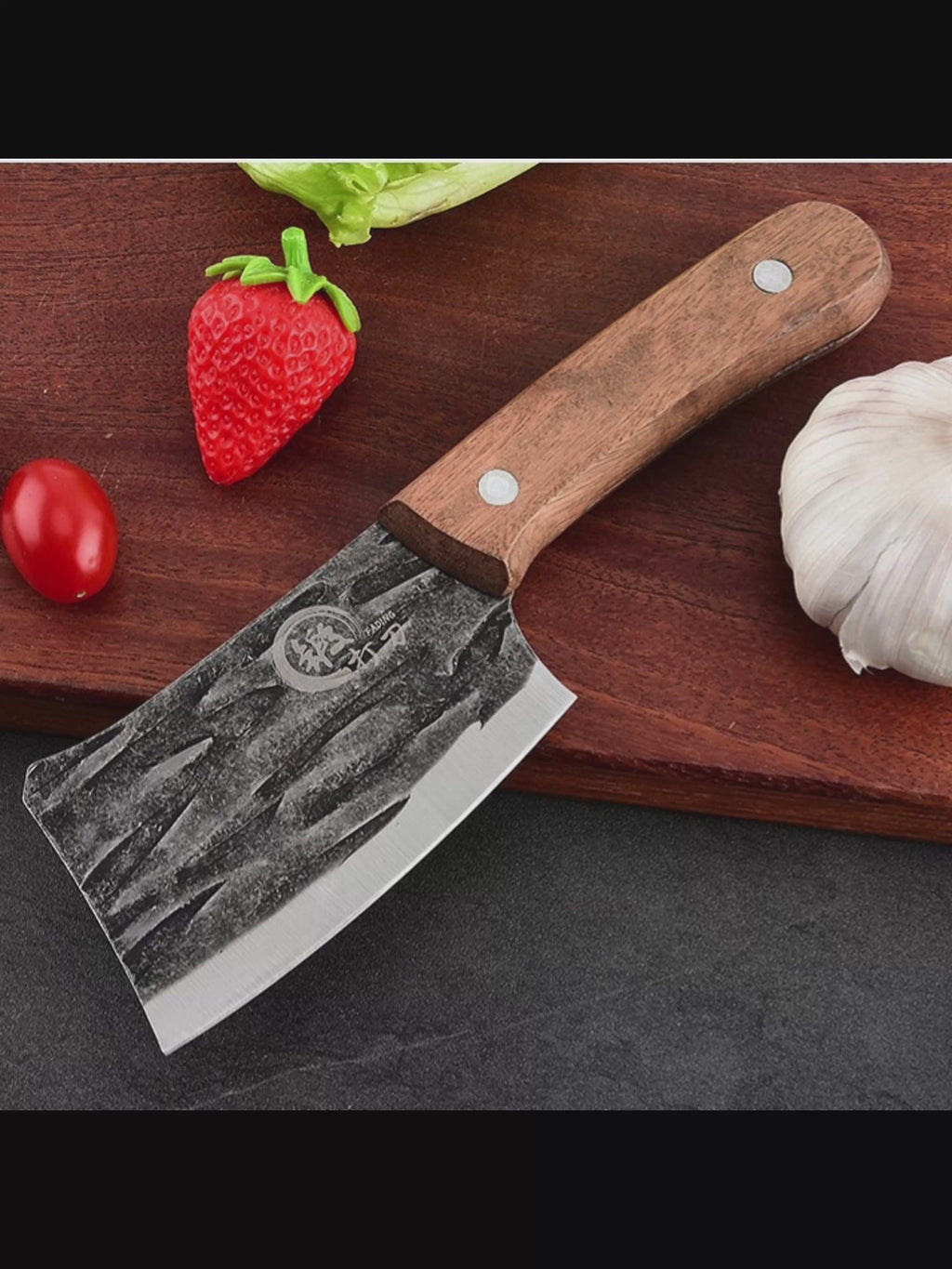 Hand-Forged Tiny Cleaver & Kitchen Knife Set